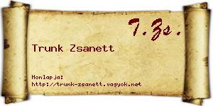 Trunk Zsanett névjegykártya