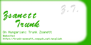 zsanett trunk business card